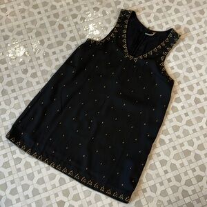 Free People black and gold embellished shift‎ dress